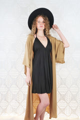 25% OFF Khroma Medusa Mini Halter Dress in Jet Black - Free Size