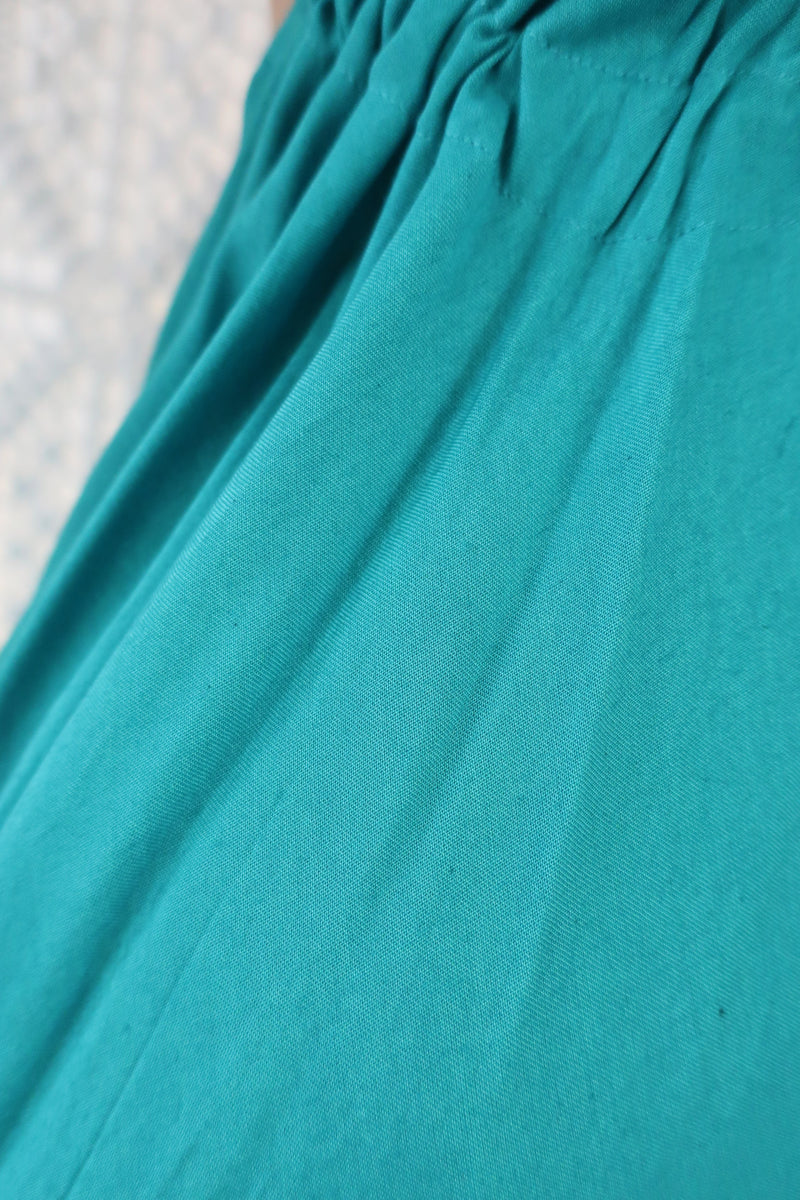 25% OFF Khroma Medusa Mini Halter Dress in Teal Blue/Green - Free Size
