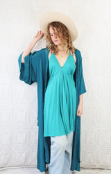 Khroma Aquaria Robe Dress in Persian Teal - Free Size