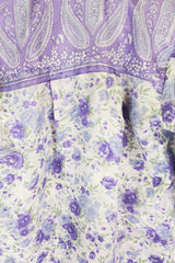 Bonnie Shirt Dress - Vintage Indian Sari - Lavender & Sage Wildflower (M/L) by all about audrey