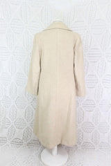 Vintage Cream Double Breasted Coat - Size S By All About Audrey