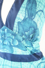 Sydney Halter Top - Sea Blue Vintage Indian Sari - XS - M