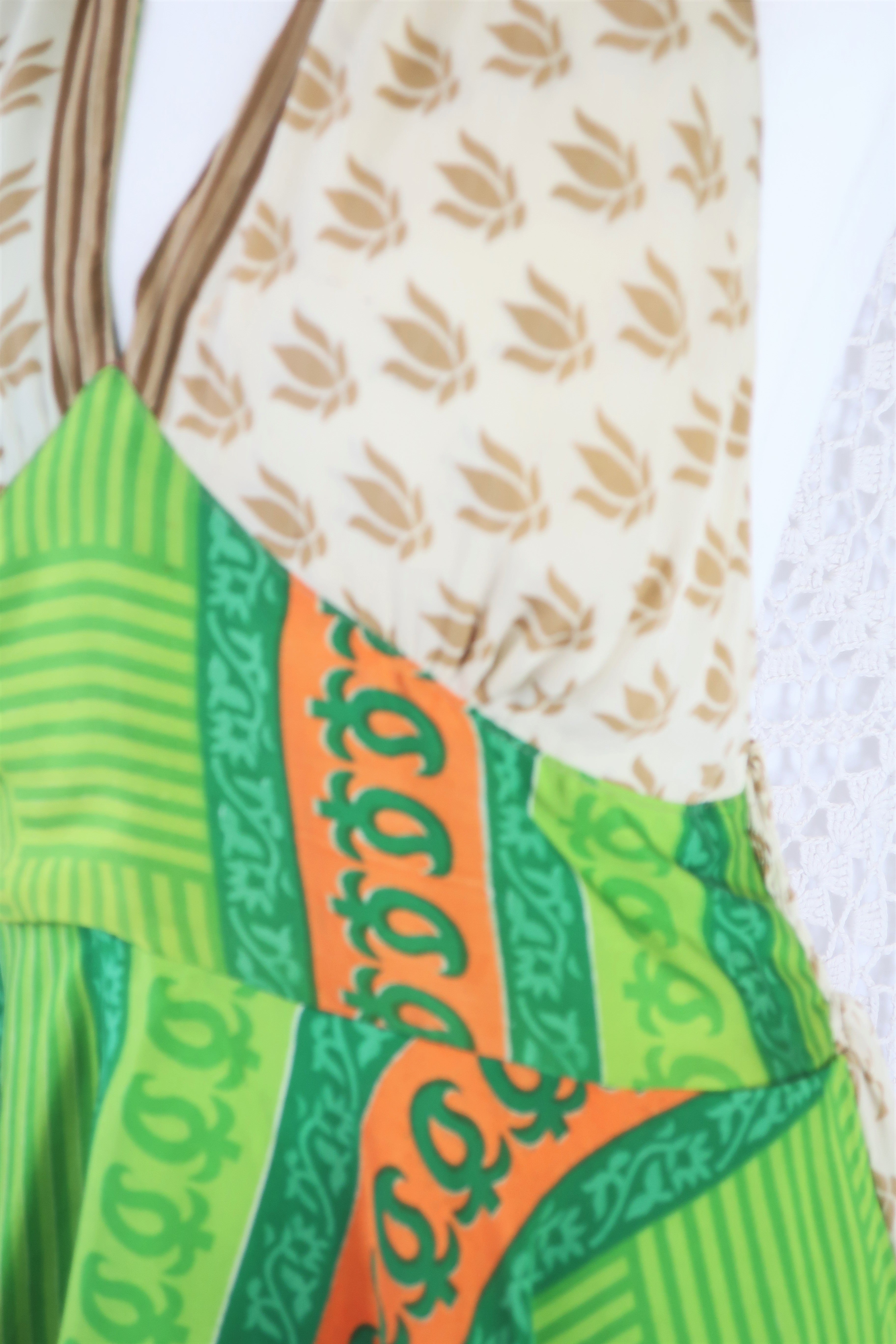 Sydney Halter Top - Tropical Vintage Indian Sari - XS - S/M