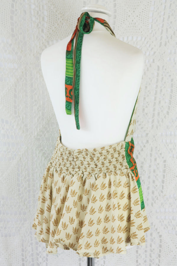 Sydney Halter Top - Tropical Vintage Indian Sari - XS - S/M