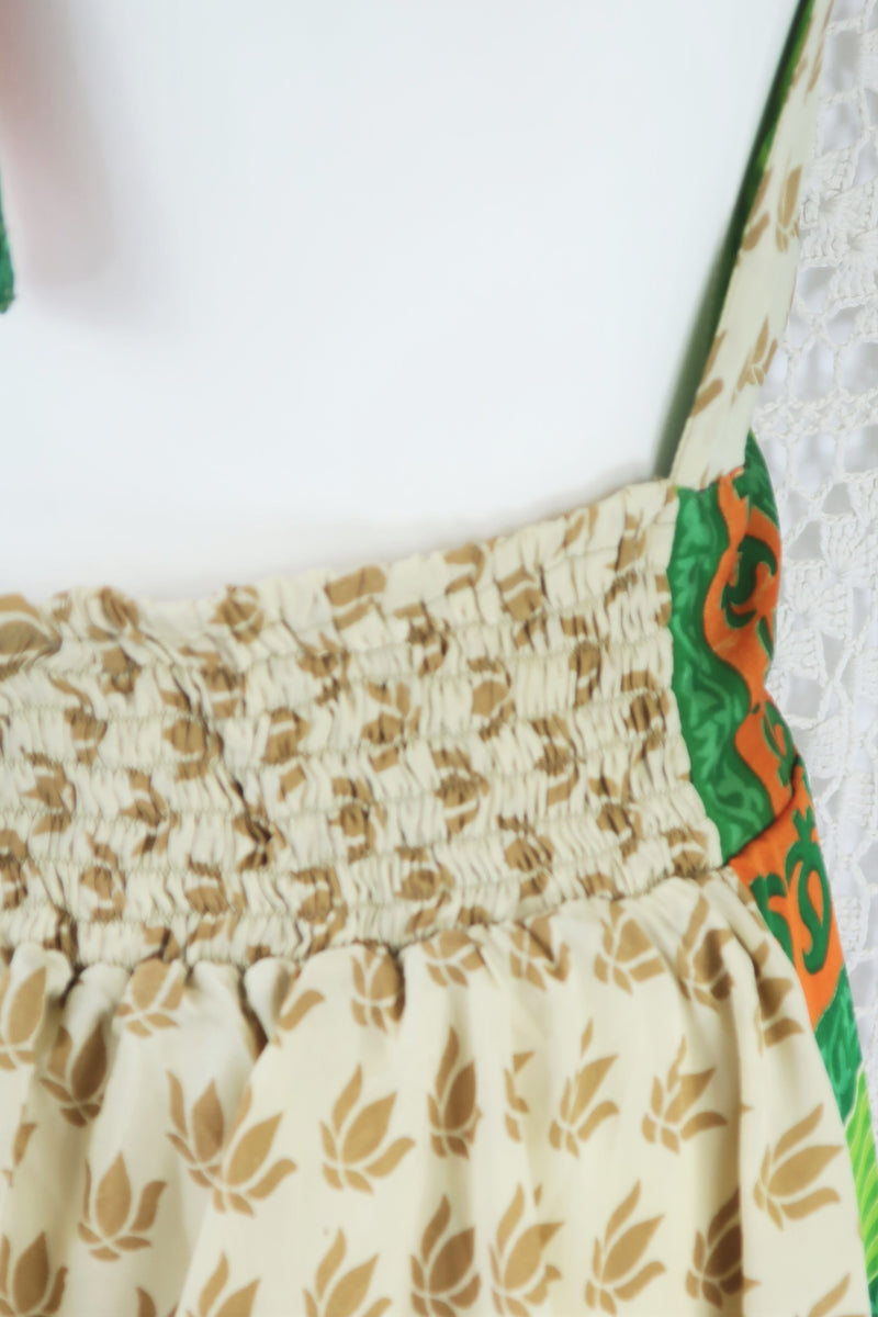 Sydney Halter Top - Tropical Vintage Indian Sari - XS - S/M