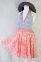 Sydney Mini Halter Dress - Peachy Keen Vintage Indian Sari - XS - M