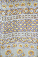 Billie Jumpsuit - Vintage Indian Sari - Sheer Mink & Gold Antique Floral - M/L