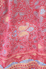 Billie Jumpsuit - Vintage Indian Sari - Sparkling Ruby, Steel & Gold Paisley - S/M