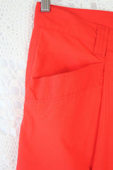 Vintage Trousers - Bright Red - Size S/M