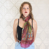 Pure Silk Indian Scarf - Dusky Pink