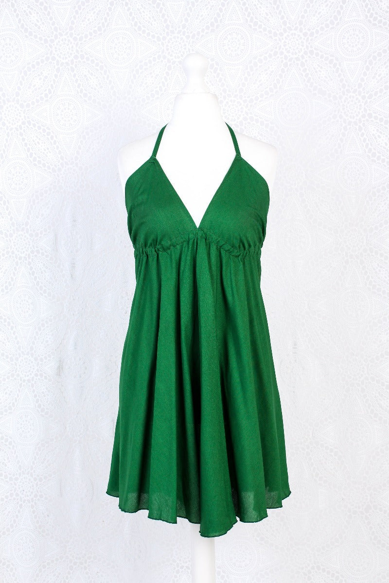 Khroma Medusa Mini Halter Dress in Forest Green - Free Size – All