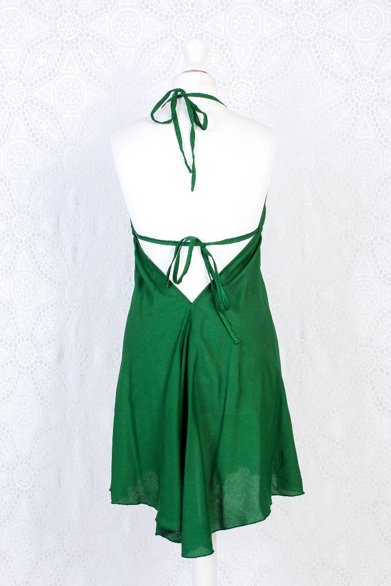 Khroma Medusa Mini Halter Dress - Forest Green - Free Size by all about audrey