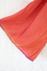 Scorpio Top - Vintage Indian Sari - Salmon, Magenta & Fern Floral - Free Size