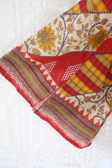 Scorpio Top - Vintage Indian Cotton - Scarlet, Laguna & Oat - Free Size