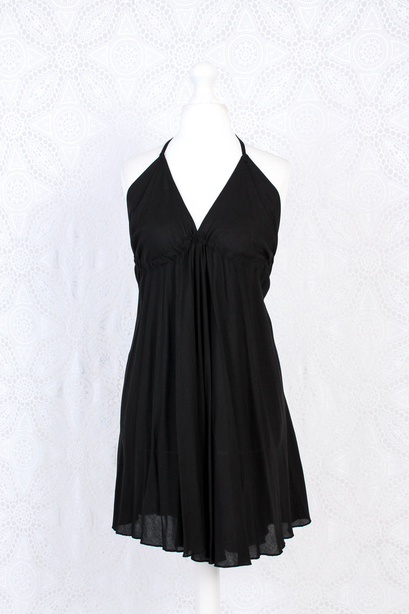 25% OFF Khroma Medusa Mini Halter Dress in Jet Black - Free Size