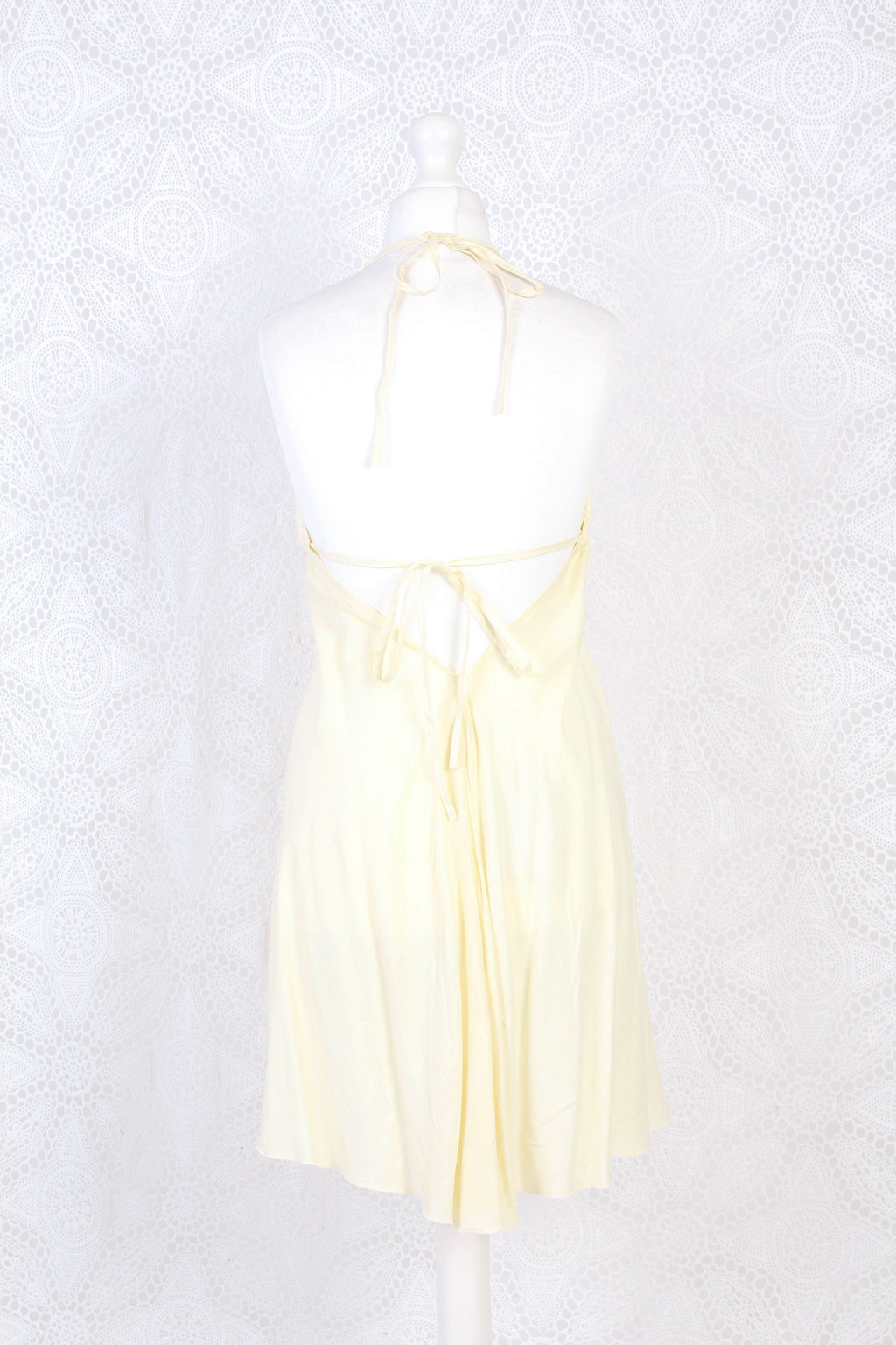 Khroma Medusa Mini Halter Dress in Light Cream - Free Size