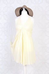 25% OFF Khroma Medusa Mini Halter Dress in Light Cream - Free Size