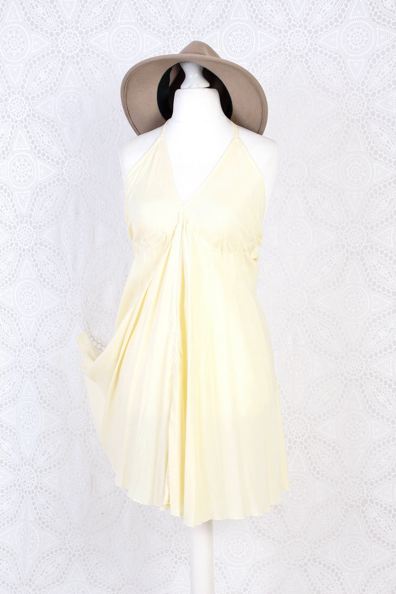 Khroma Medusa Mini Halter Dress in Light Cream - Free Size