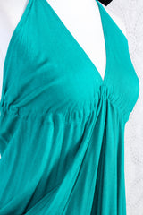 Khroma Medusa Mini Halter Dress in Teal Blue/Green - Free Size