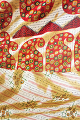 Goddess Dress - Vintage Indian Cotton - Ruby & Beige Paisley - Free Size