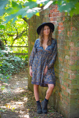 Gypsophila Mini Dress - Vintage Indian Sari -  Sheer Seafoam Green - M/L