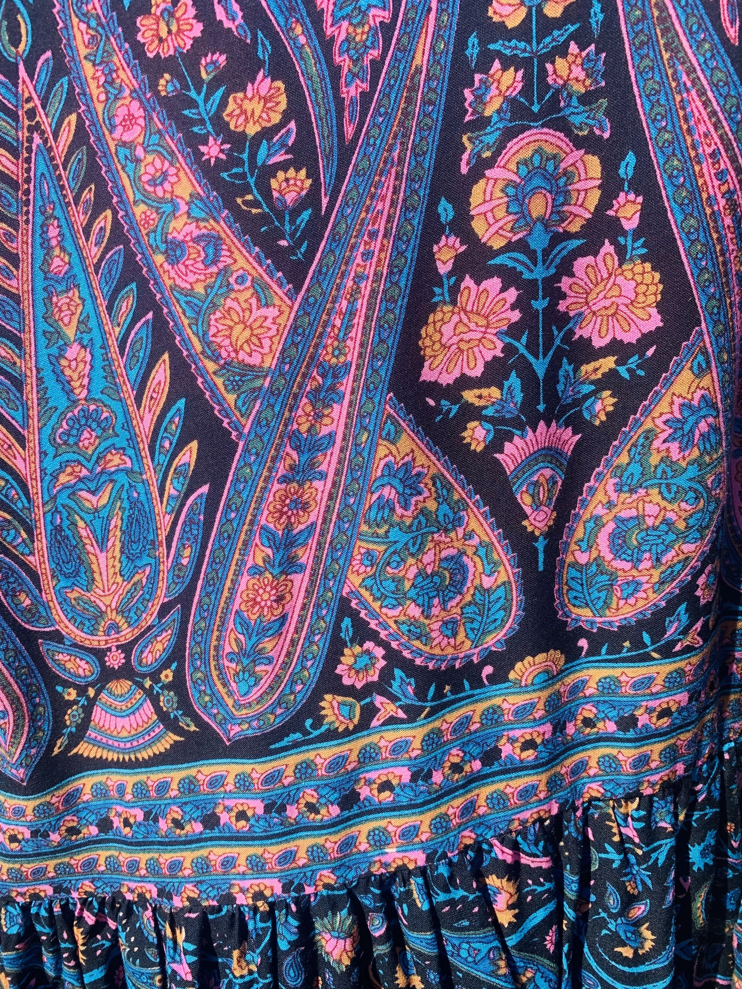 Florence Smock Top in Midnight Sapphire Paisley Floral