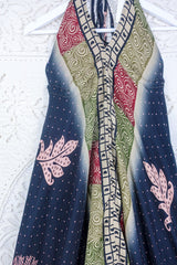 Medusa Harem Jumpsuit - Vintage Sari - Midnight & Moon Glow Motif - S/M By All About Audrey