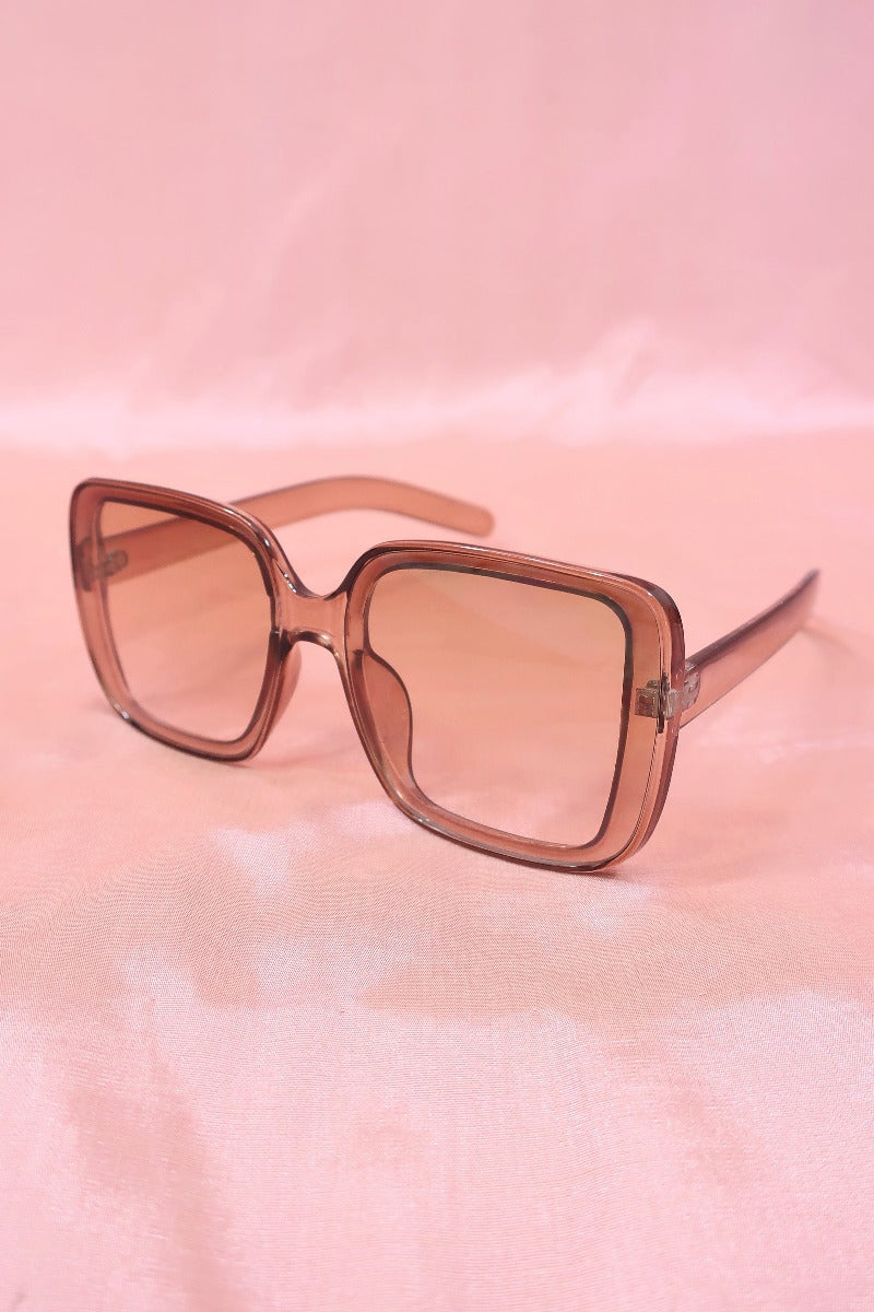 70s Wide Frame Sunglasses - Almond Brown By All About Audrey