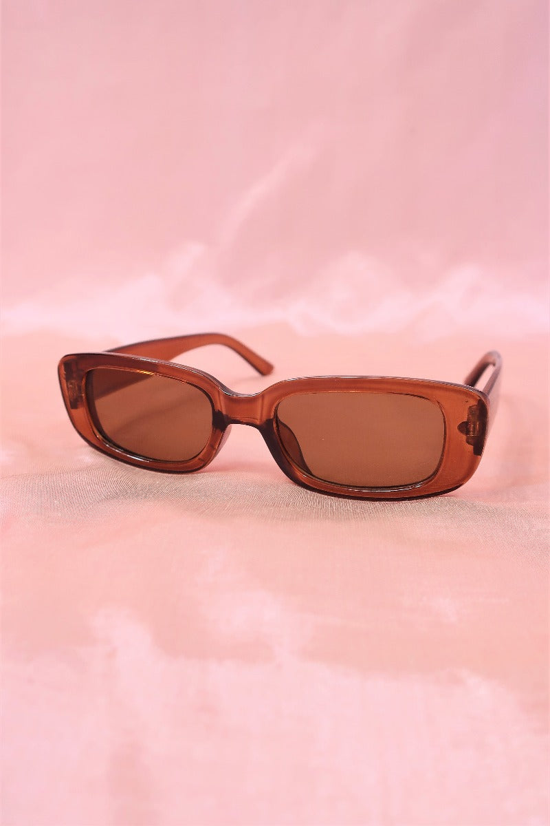 70s Slim Cat Eye Sunglasses - Sienna Brown By All About Audrey