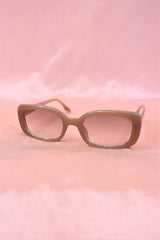 Slim 70s Oval Sunglasses - Blush Brown By All About Audrey
