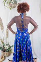 Blossom Halter-Neck Maxi Dress - Deep Sea Coral - Free Size L