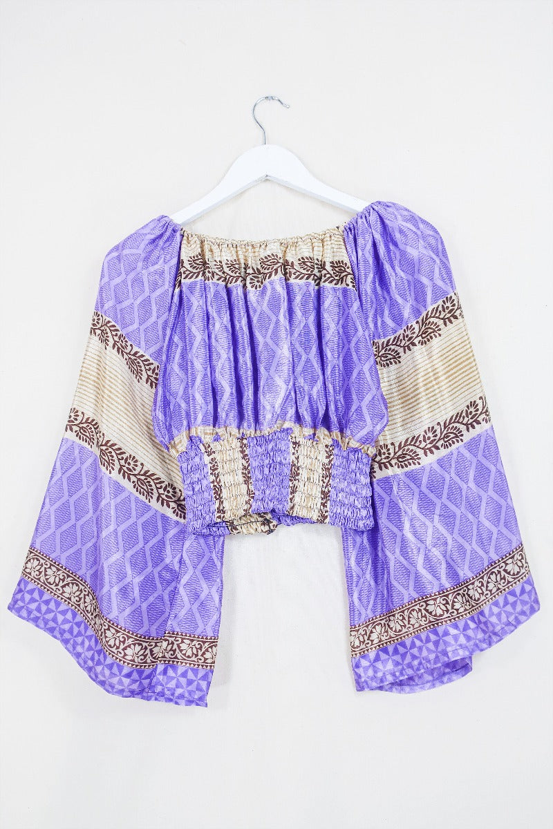 Scorpio Top - Heather & Stone Diamonds - Vintage Sari - Free Size By All About Audrey