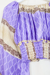 Scorpio Top - Heather & Stone Diamonds - Vintage Sari - Free Size By All About Audrey