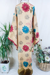 Cassandra Maxi Kaftan - Tree of Life Autumn Sparkle - Vintage Sari - Size M/L