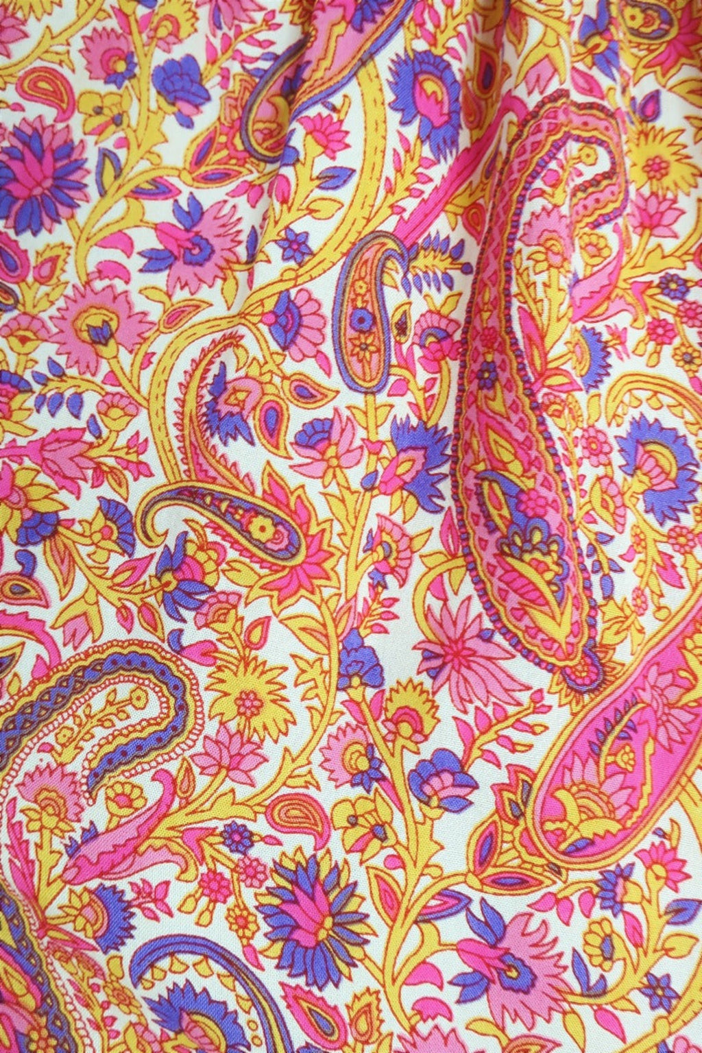 Florence Midi Dress in Ivory & Violet Rose Paisley Floral