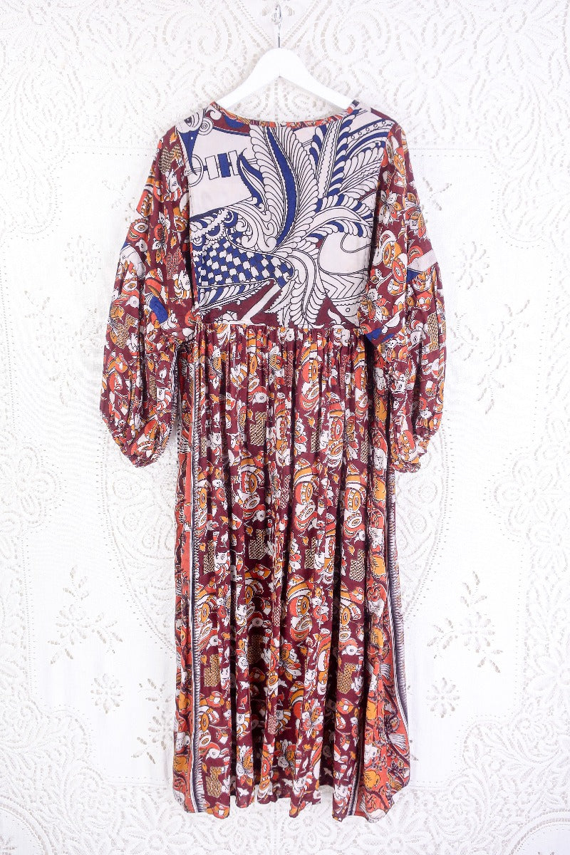 Ornate print on sale kimono smock dress