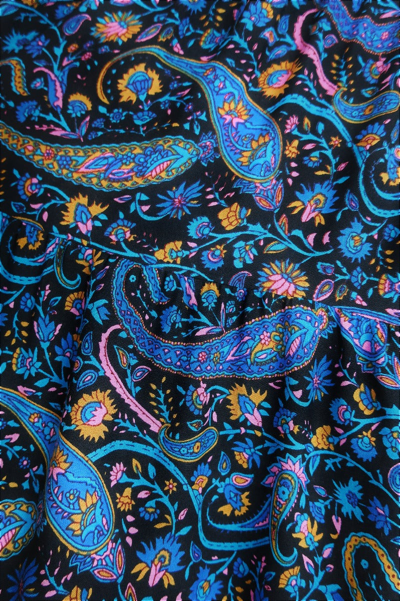 Florence Prairie Skirt - Midnight Sapphire Paisley Rayon (Free Size) all about audrey