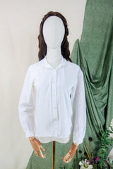 SALE 70's Vintage - White Lace Collared Shirt - Size XS By All About Audrey