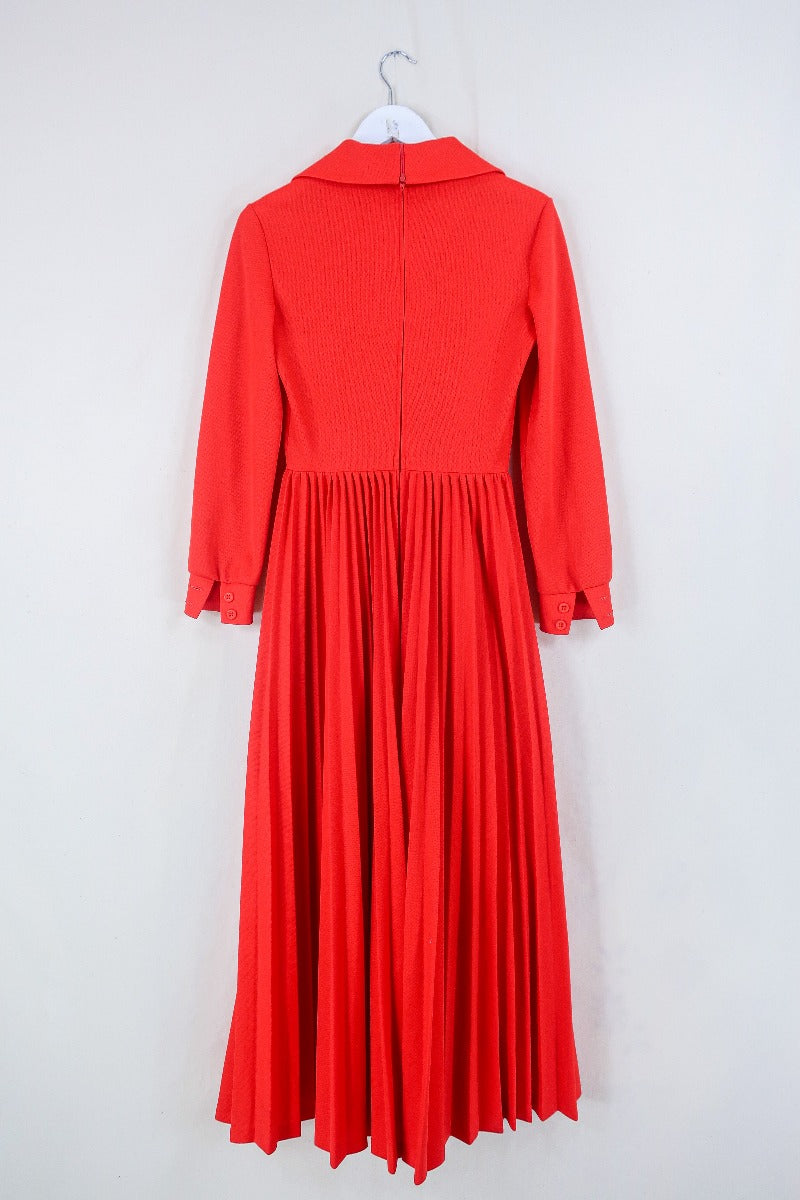 Vintage Dagger Collar Maxi Dress - Vivid Red - Size XS/S by all about uadrey