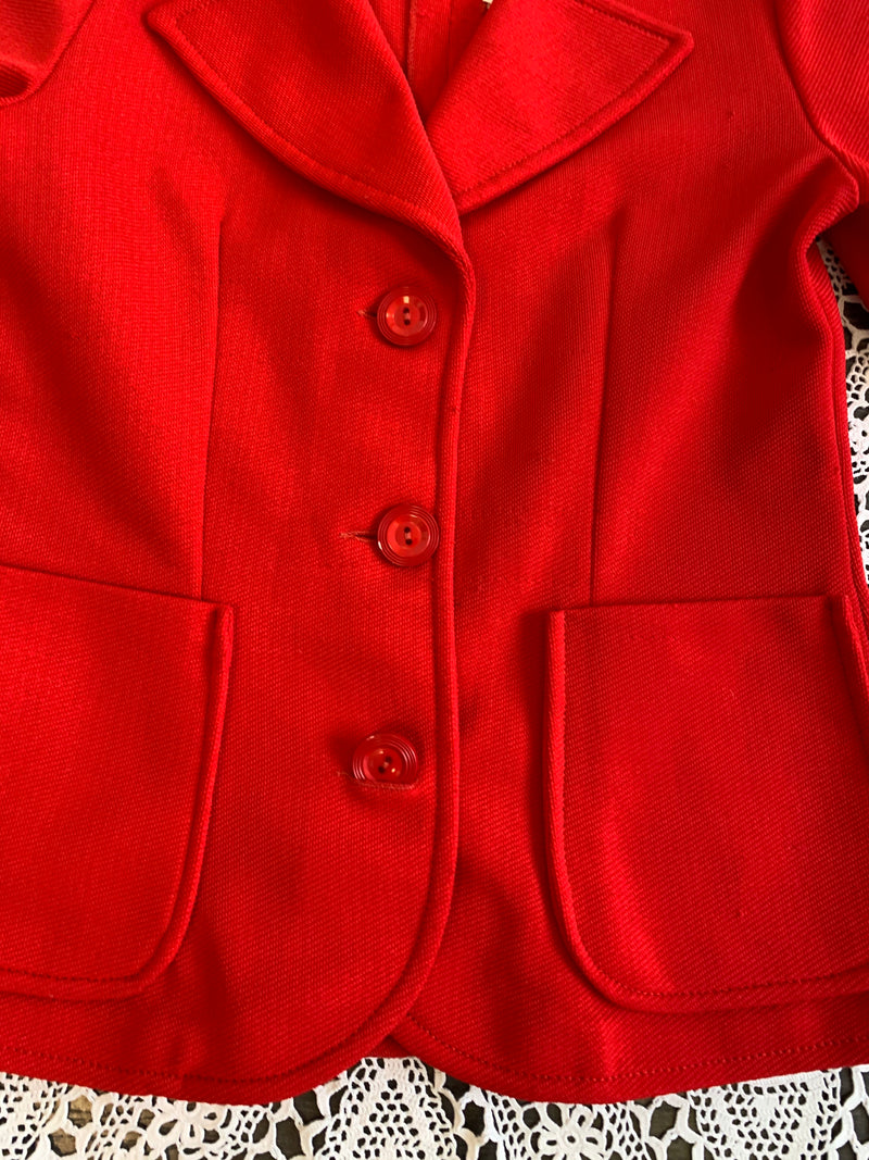 SALE Vintage Spring Red 60s Fitted Jacket - Size - XS
