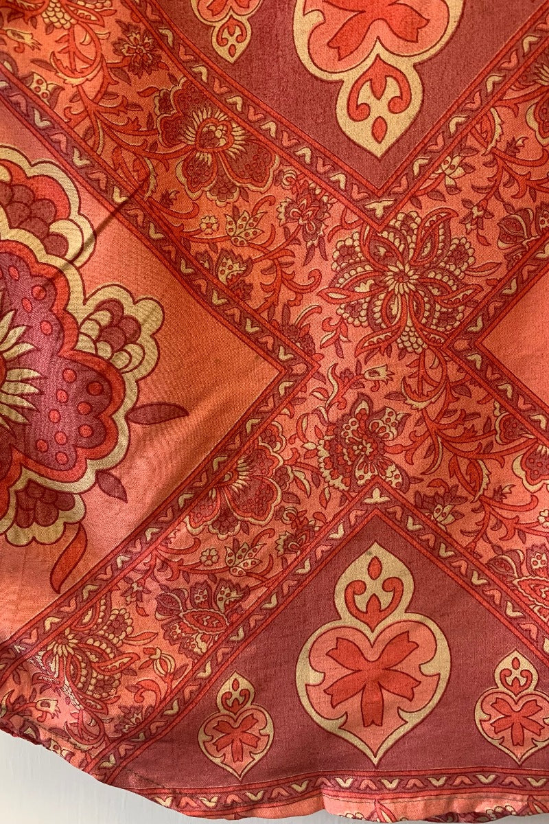 Clyde Shirt - Rose Pink & Champagne Jacquard - Vintage Indian Sari - S/M By All About Audrey