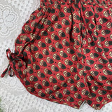 Pippa Shorts - Vintage Indian Sari Shorts -  Soft Red & Grey Floral- Size XS
