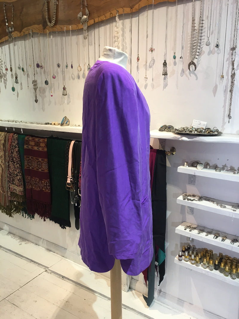 Vintage Violet Silk Suit Jacket - Size M/L
