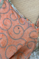 Winona Jumpsuit - Vintage Sari - Coral & Moss Wildflower Mandala - M/L