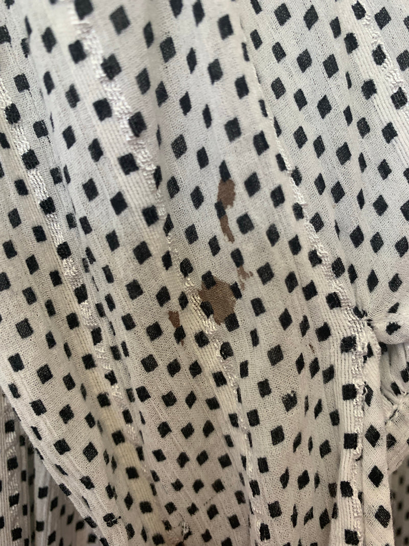 SALE Vintage Dress - Black & White Miniature Check - Size M/L