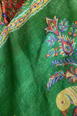 Goddess Dress - Tiger Orange & Green Peacocks - Indian Pure Silk Sari - Free Size