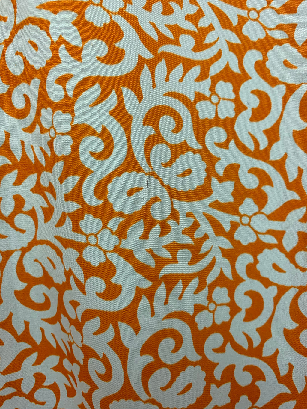 Aquaria Robe Dress - Vintage Indian Sari - Tiger Orange & Indigo Mosaic Tile Print - Free Size XL