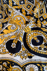 Goddess Dress - Black, White & Bright Yellow Paisley - Indian Pure Silk Sari - Free Size