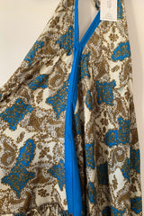 Blossom Halter-Neck Midi Dress - Nutmeg & Azure Baroque - Free Size M/L