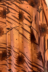 Bonnie Shirt Dress - Retro Rose Gold Floral - Vintage Indian Sari - Free Size XXL